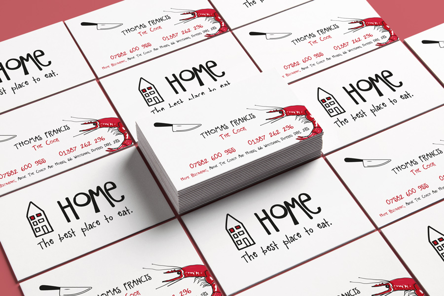 Business Card Design for Home Restaurant Dumfries